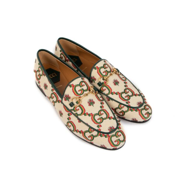 Gucci Fabric Jordaan Loafers - size 37.5