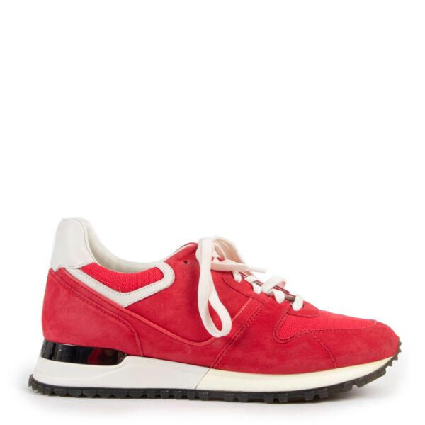 Louis Vuitton Red Suede Run Away Sneakers - Size 36