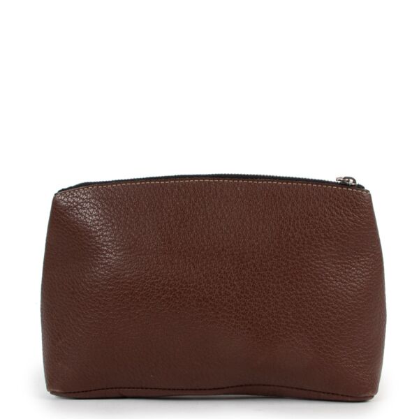 Deux de Delvaux Brown Leather Pochette