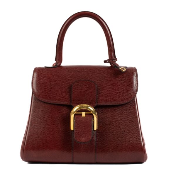 Shop safe online at Labellov in Antwerp, Brussels and knokke this 100% authentic second hand Delvaux Burgundy Vintage Brillant PM Bag
