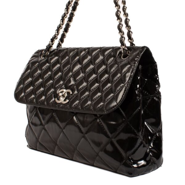 Chanel Black Patent Leather In the Business Shoulder Bag