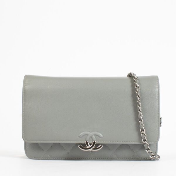 Chanel Grey Calfskin Urban Companion Wallet On Chain