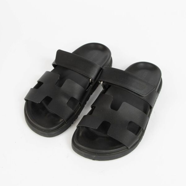 Shop this 100% authentic Hermès Black Chypre Sandals in size 36 at Labellov.com
