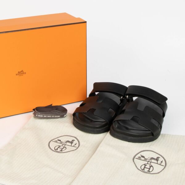 Hermès Black Chypre Sandals - Size 36