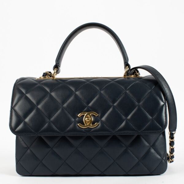 shop 100% authentic second hand Chanel Blue Trendy CC Top Handle Bag on Labellov.com
