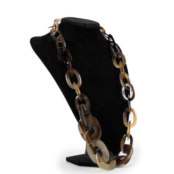 Hermès Brown Horn Necklace 