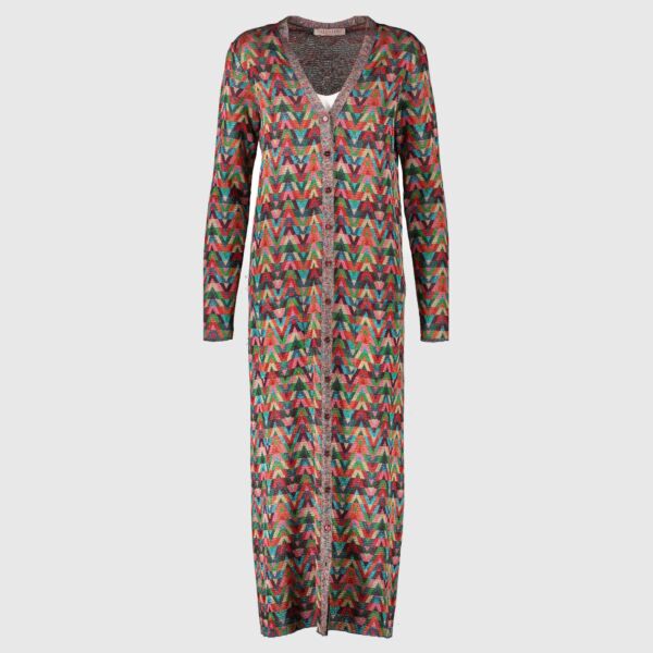 Valentino Multicolor Lurex Cardigan Dress 