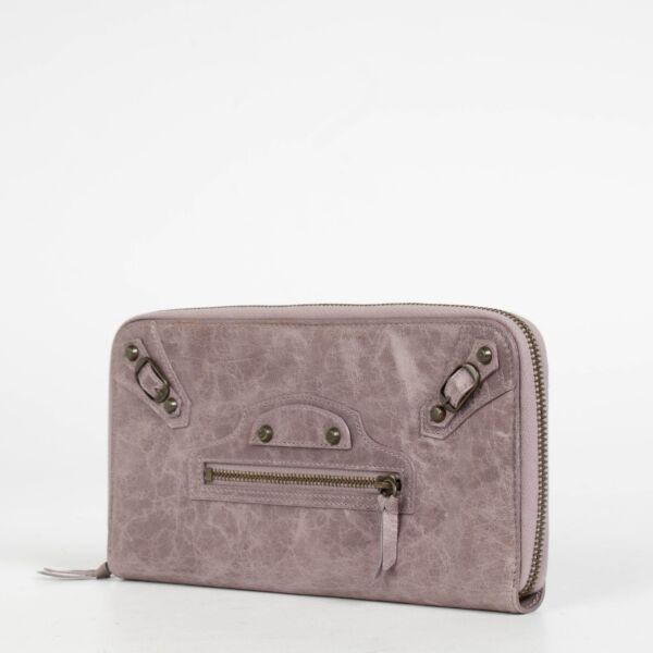Balenciaga Mauve Arena City Continental Wallet