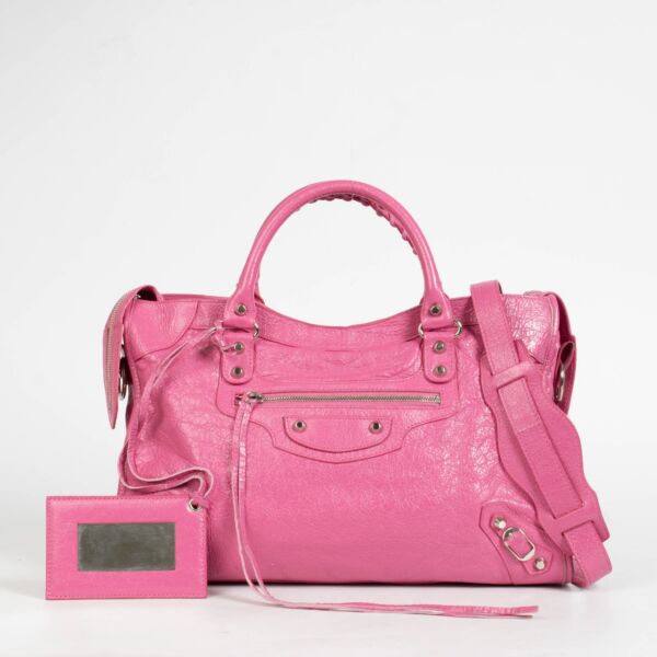 Shop this authentic Balenciaga Pink City Bag pre-loved on Labellov.com 