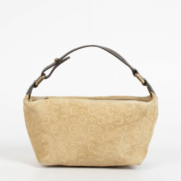 Shop this authentic Celine Beige Suède Top Handle Bag pre-loved on Labellov.com 