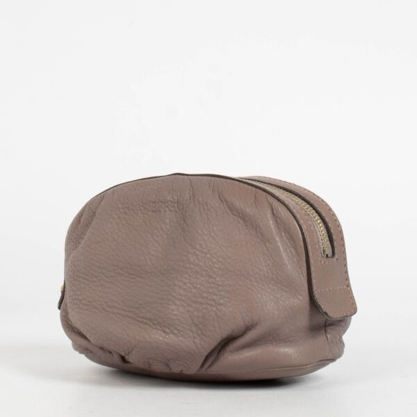 Gucci Mauve Leather Bamboo Pouch