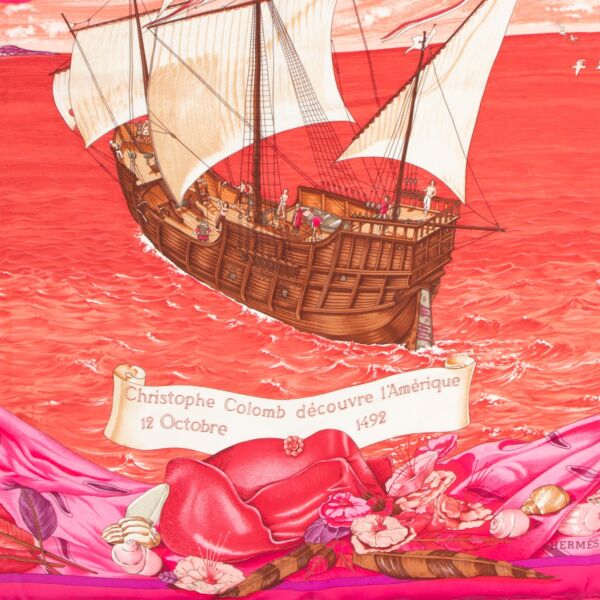 Hermès "Christophe Colomb Découvre l'Amérique" Carré 90 Silk Scarf