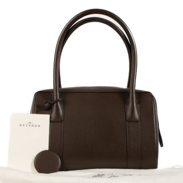Delvaux Chocolat Jumping Paola Top Handle Bag