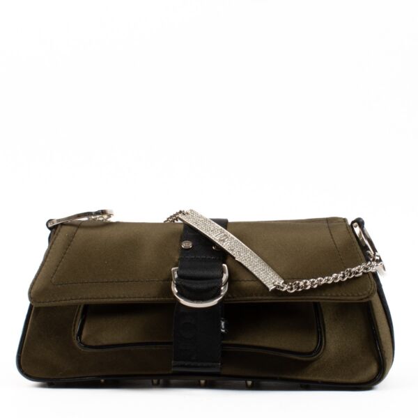 shop 100% authentic second hand Christian Dior Kaki Vintage Embellished Satin Hardcore Mini Bag on Labellov.com