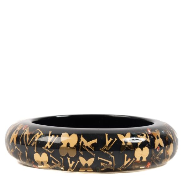 Louis Vuitton Black Inclusion Monogram Bangle Bracelet