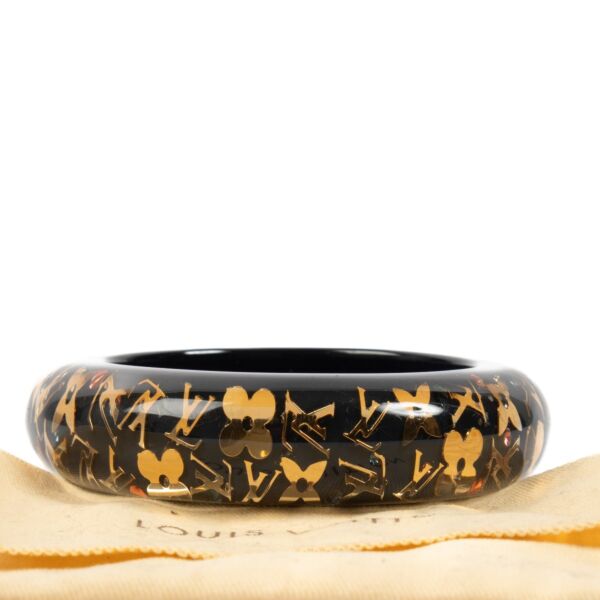 Louis Vuitton Black Inclusion Monogram Bangle Bracelet