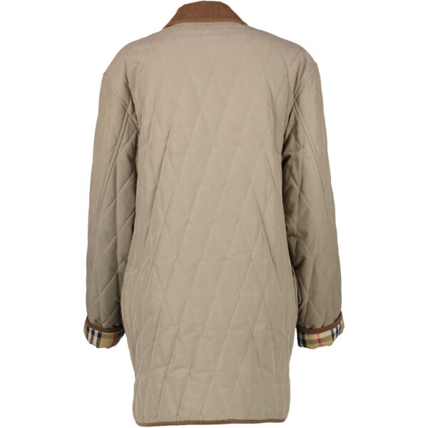 Burberry Taupe Diamond Quilted Jacket - Size 42
