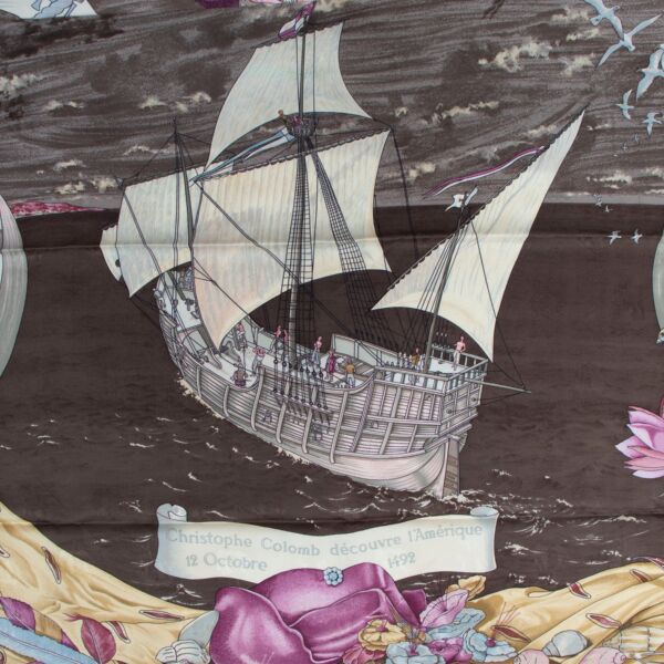 Hermès "Christophe Colomb Découvre L'Amérique" Carré 90 Silk Scarf