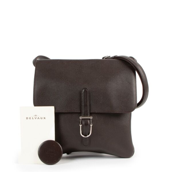 Delvaux Kot Café Brown Crossbody Bag