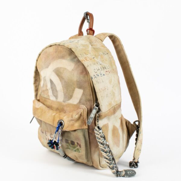 Chanel Beige Grafitti Backpack