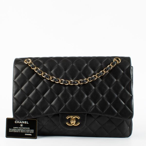 Chanel Black Lambskin Maxi Classic Bag