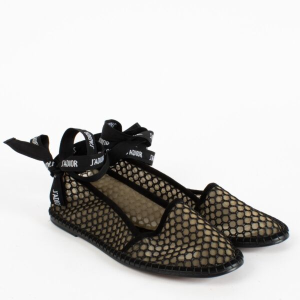 Christian Dior Black Mesh Flats- Size 39