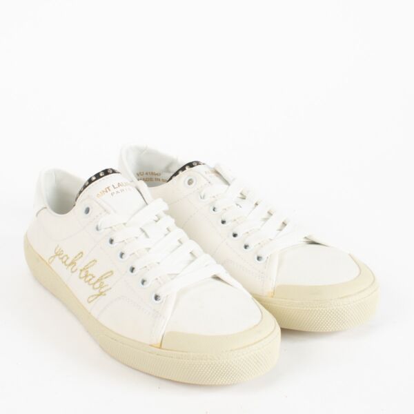 Saint Laurent White Court Classic Surf SL/37 Sneakers - Size 38