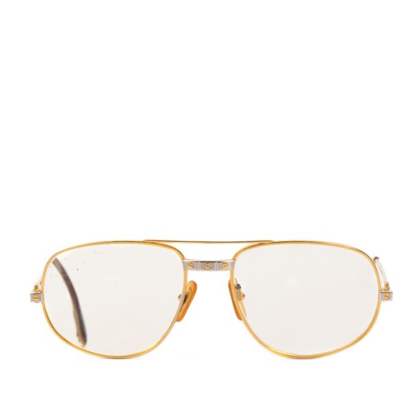 Shop safe online at Labellov in Antwerp, Brussels and Knokke these 100% authentic second hand Cartier Vintage Gold Santos Romance Optical Glasses