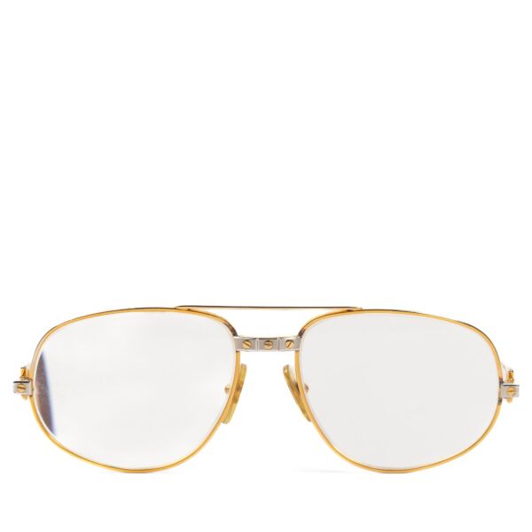 Shop safe online at Labellov in Antwerp, Brussels and Knokke this 100% authentic second hand Cartier Vintage Gold Santos Romance Glasses