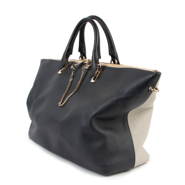 Chloé Two Tone Grey & Black Baylee Large Bag