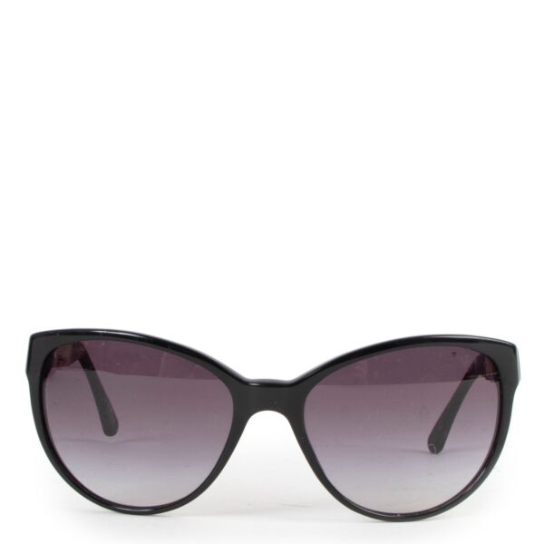 Chanel Black Cat Eye Chain Leg Sunglasses