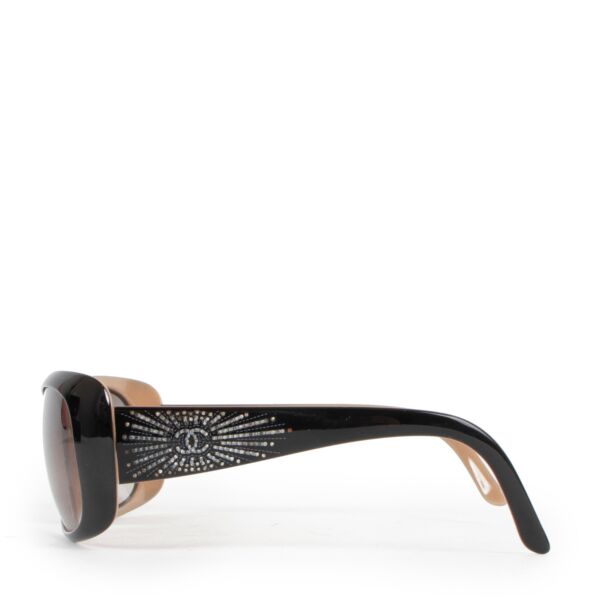 Chanel Black CC Strass Sunglasses