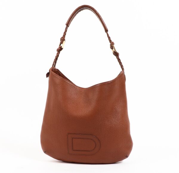 Buy an authentic second hand Delvaux Cognac Le Louise Tresse Taurillon Shoulder Bag in very good condition at Labellov.com