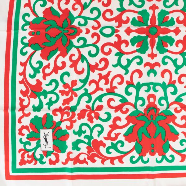 Yves Saint Laurent Multicolor Vintage Floral Print Scarf