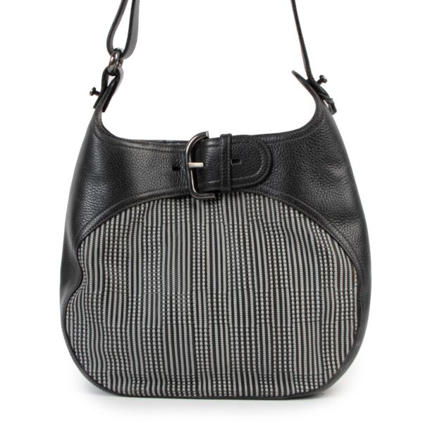 Delvaux Graphite Toile de Cuir Chardonnay Shoulder Bag