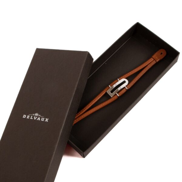 Delvaux Camel Leather D Bracelet