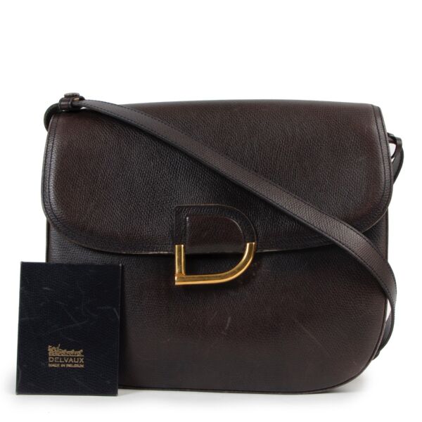 Delvaux Navy/Chocolate Brown Shoulder Bag
