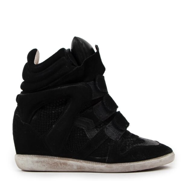 Buy an authentic pair of second hand Isabel Marant Etoile Black Suede Bekett Sneakers - Size 37 in very good condition at Labellov 