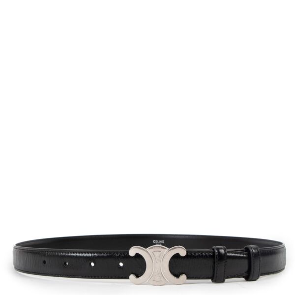 Celine Black Triomphe Belt - size 85