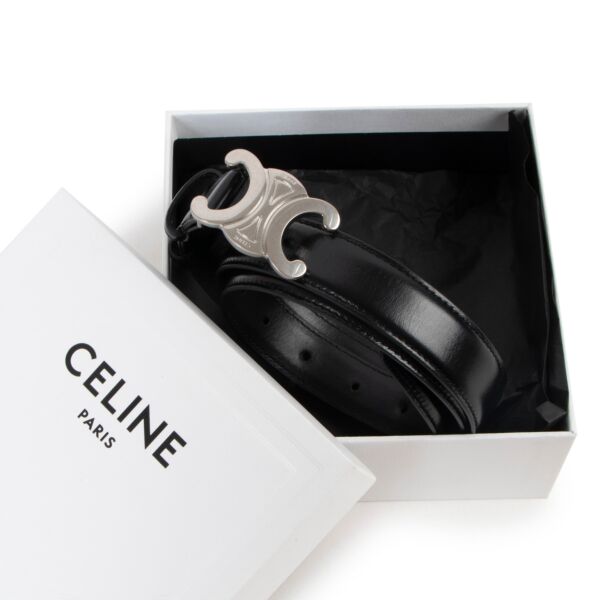 Celine Black Triomphe Belt - size 85