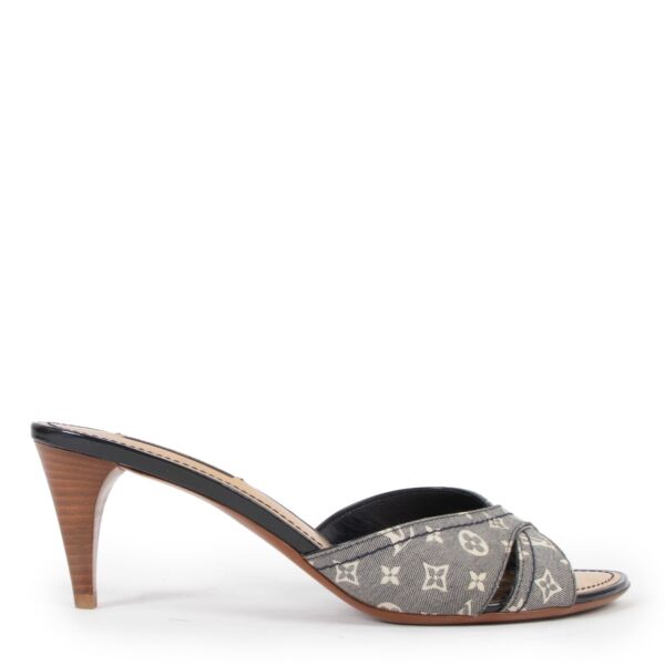 Louis Vuitton Blue Monogram Mini Lin Kiss Me Mules