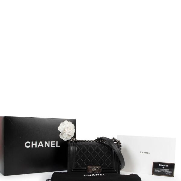 Chanel Black Quilted Calfskin Small Boy Bag