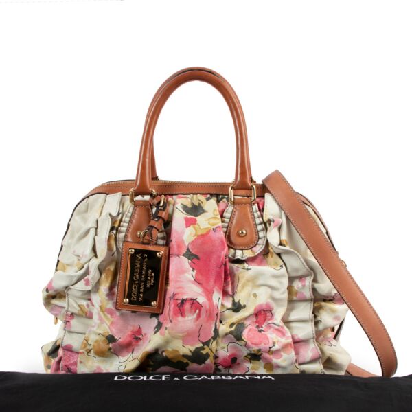 Dolce & Gabbana Floral Ruffle Shoulder Bag