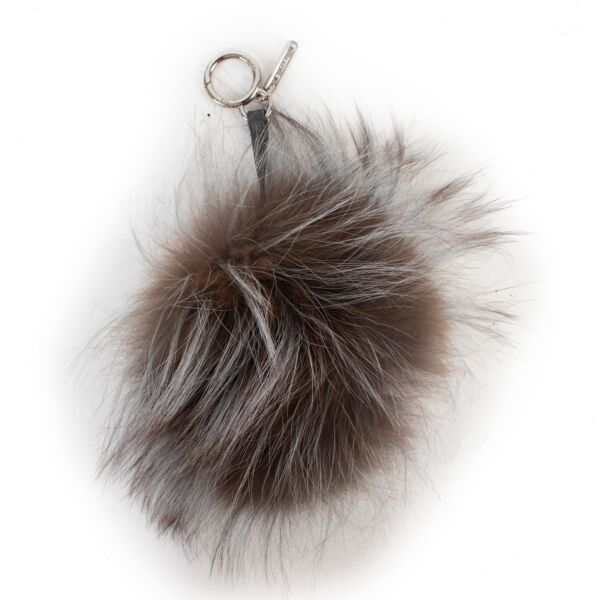 Fendi Grey Fur Monster Bag Charm / Keychain 
