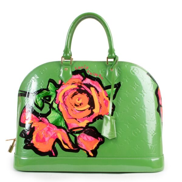 Louis Vuitton Green Monogram Vernis Stephen Sprouse Roses Alma GM Limited Edition