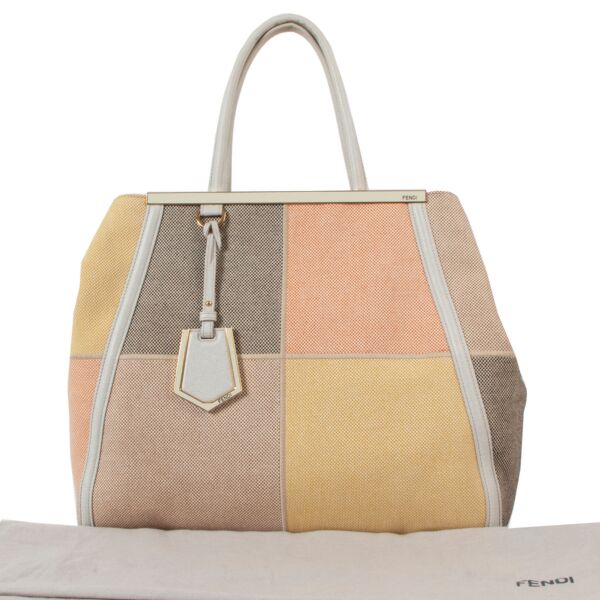 Fendi Beige 3Jours Patchwork Tote Bag