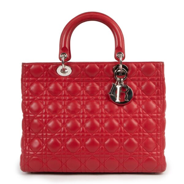 Dior cowhide leather Mini Saddle gold buckle handle bag red