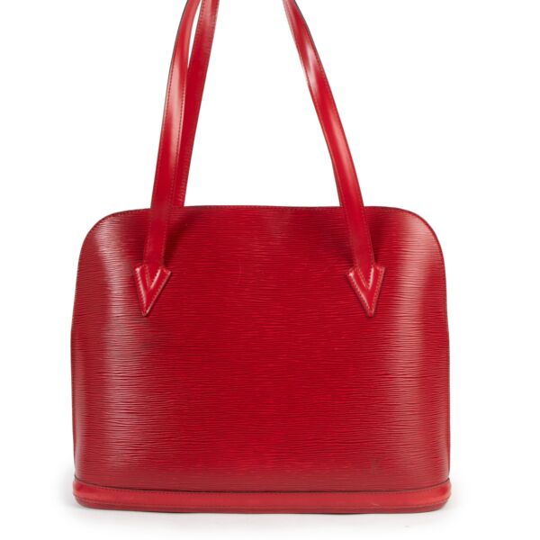 Louis Vuitton Red Epi Leather Lussac Bag