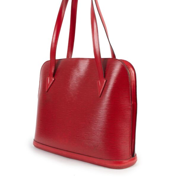 Louis Vuitton Red Epi Leather Lussac Bag