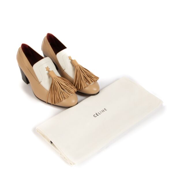 Celine Bicolor Tassel Moccasin Loafers - size 38